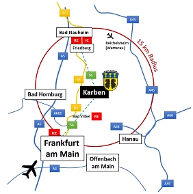 Lage und Anbindung Karben © Stadt Karben